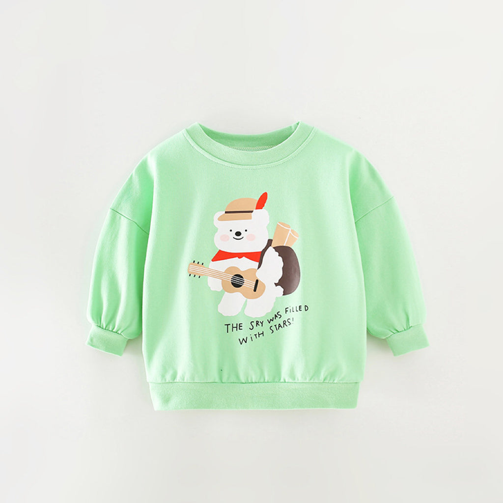 Violin Bear Cotton Hoodie for Baby Boys and Girls