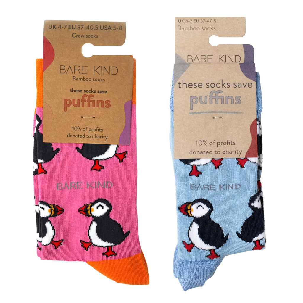Puffin Couple 2 Pack Bamboo Sock Set