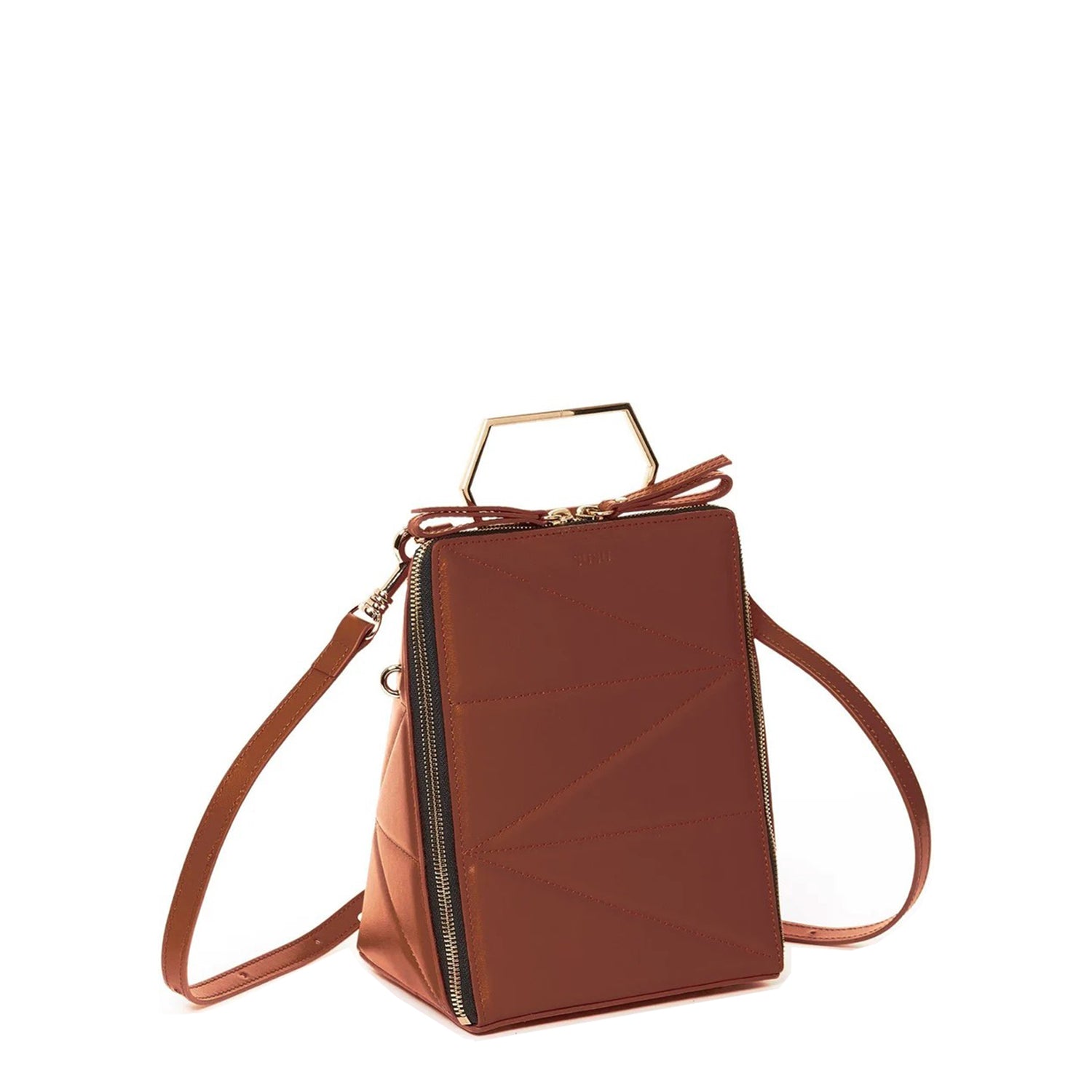 Brown Leather Convertible Backpack Purse