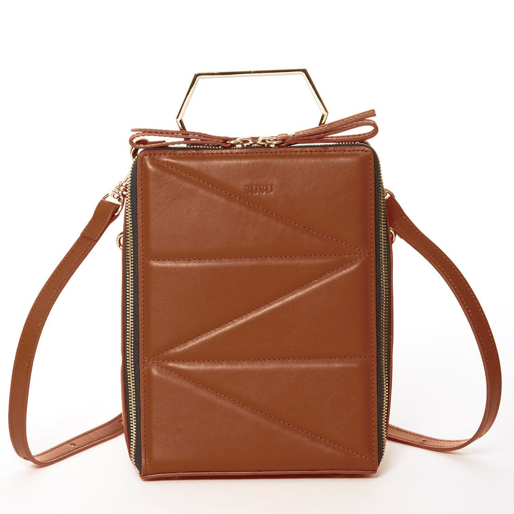 Brown Leather Convertible Backpack Purse