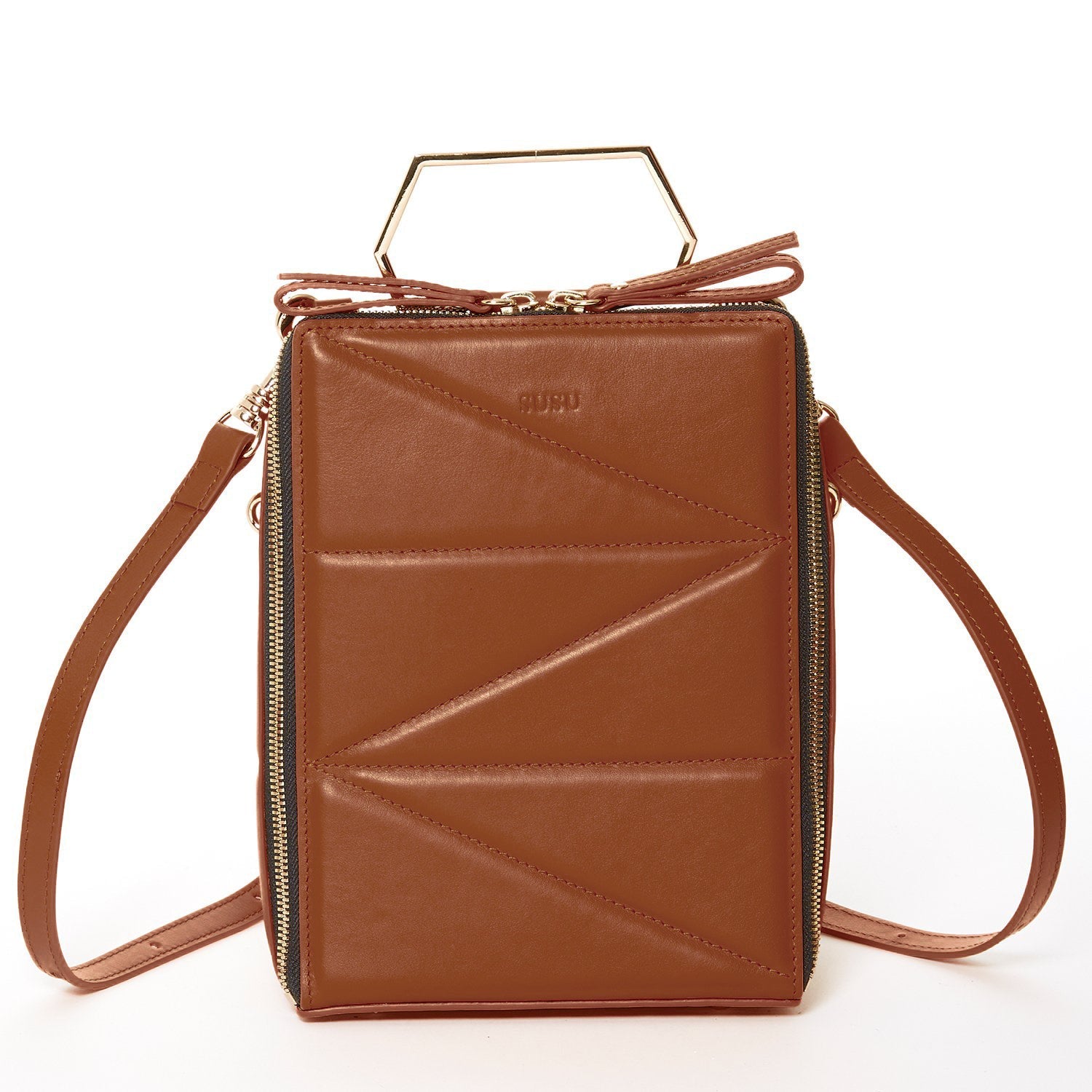 Brown Leather Convertible Backpack Purse