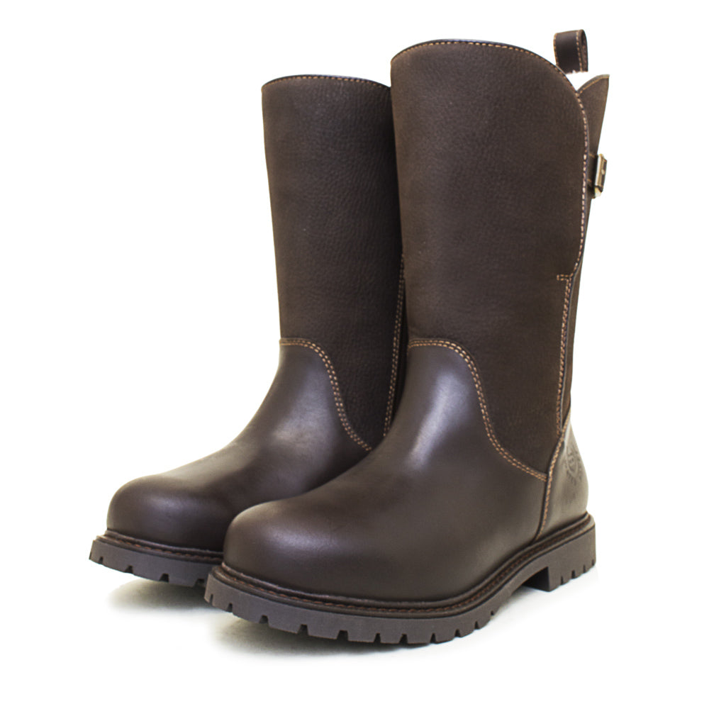 Waterproof Fur Lined Zip Up Boots in Brown