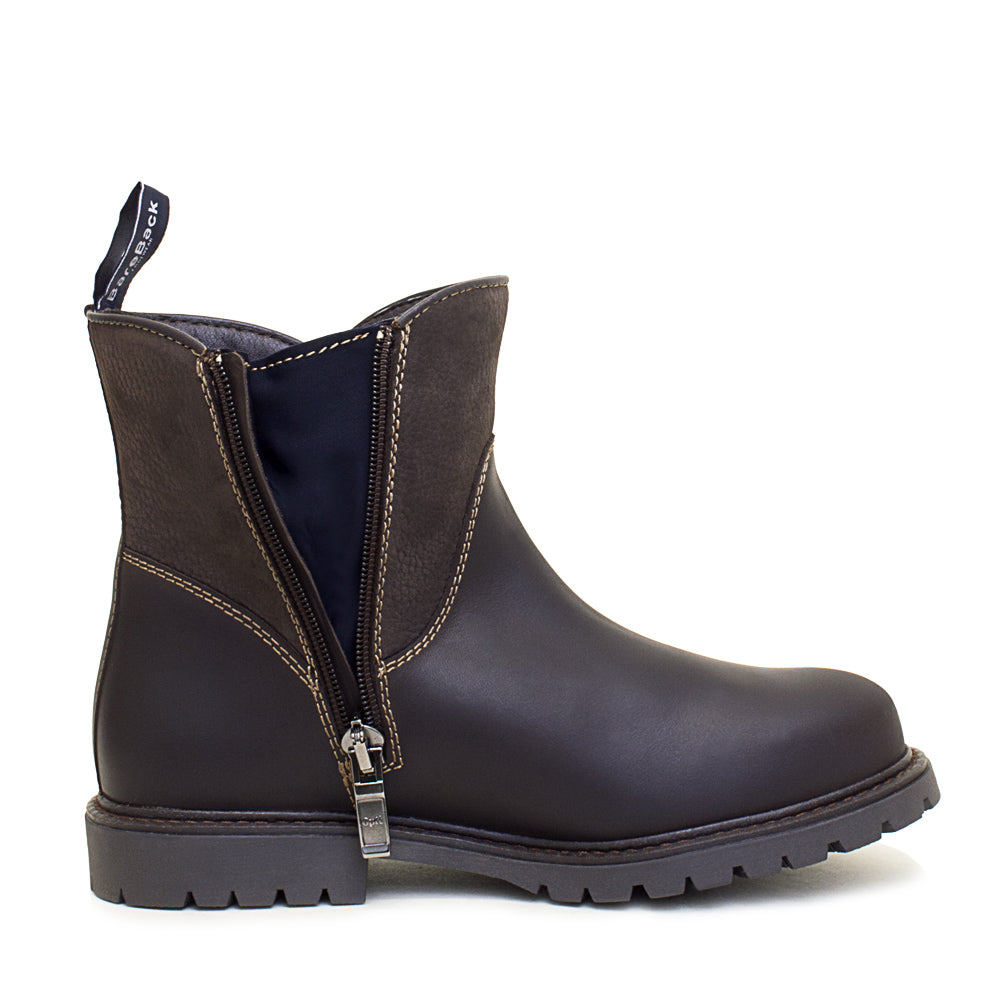 Waterproof Zip Up Ankle Boots in Brown