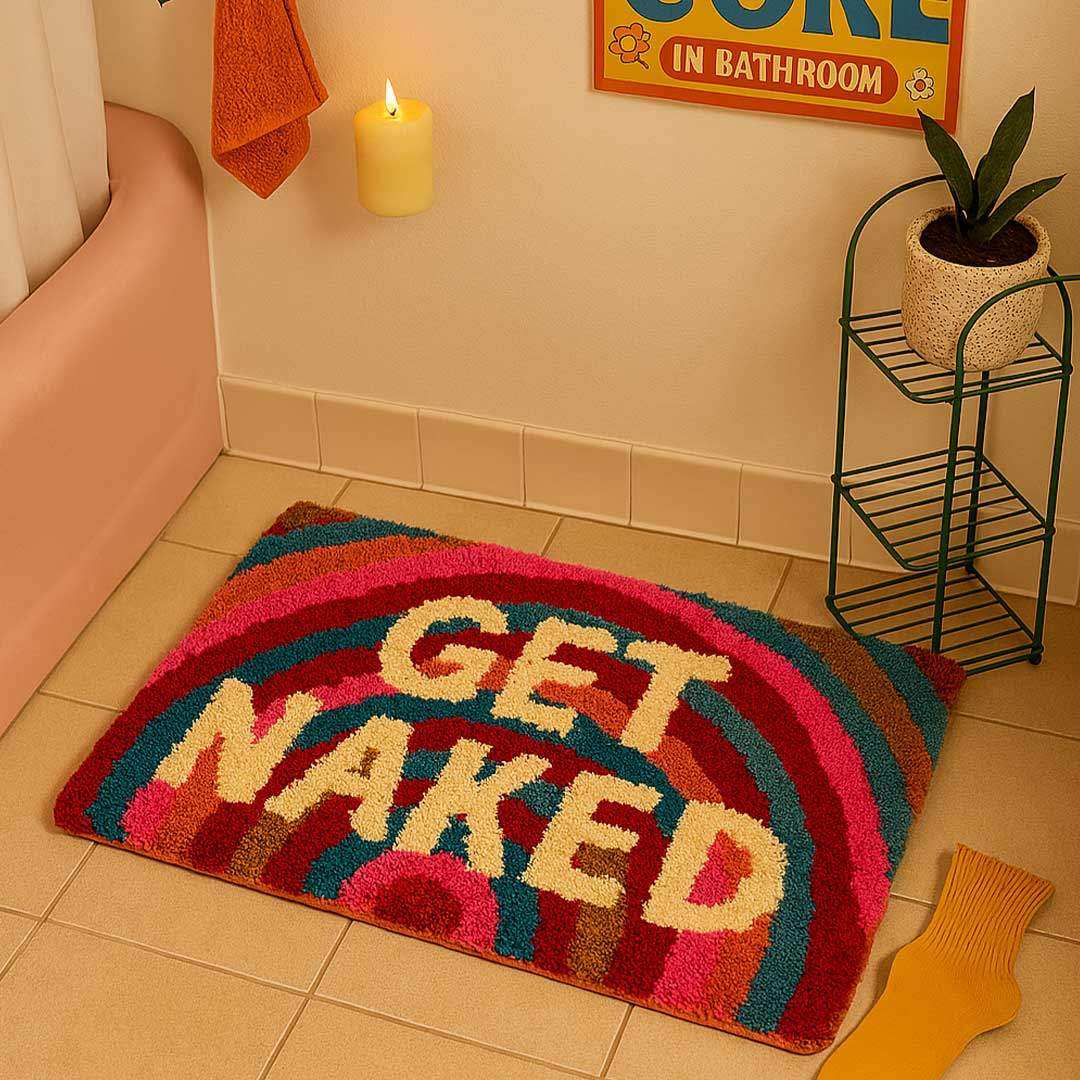 Rainbow Get Naked Bath Mat