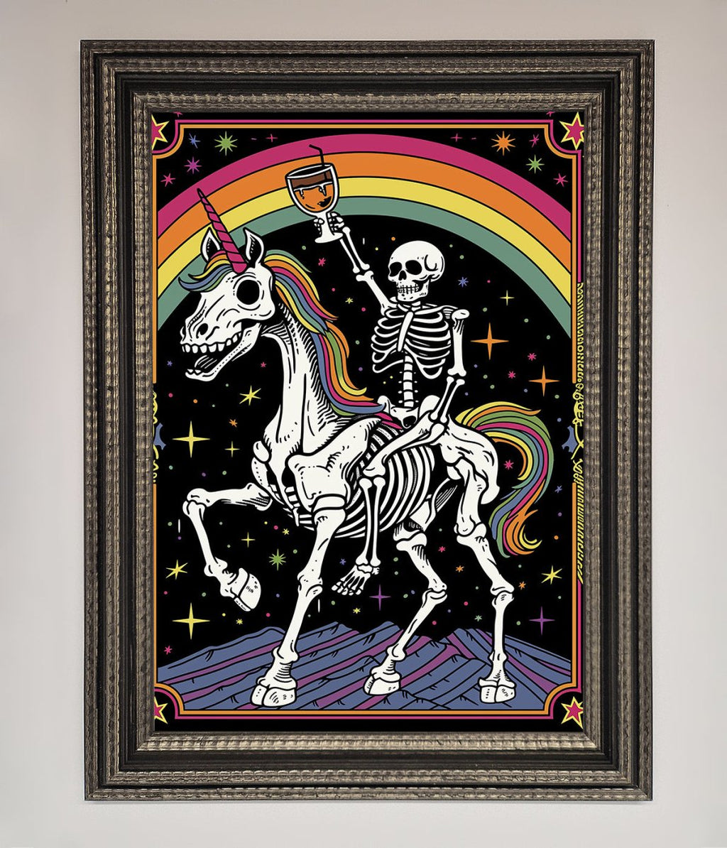 Rainbow Skeleton Framed Wall Art