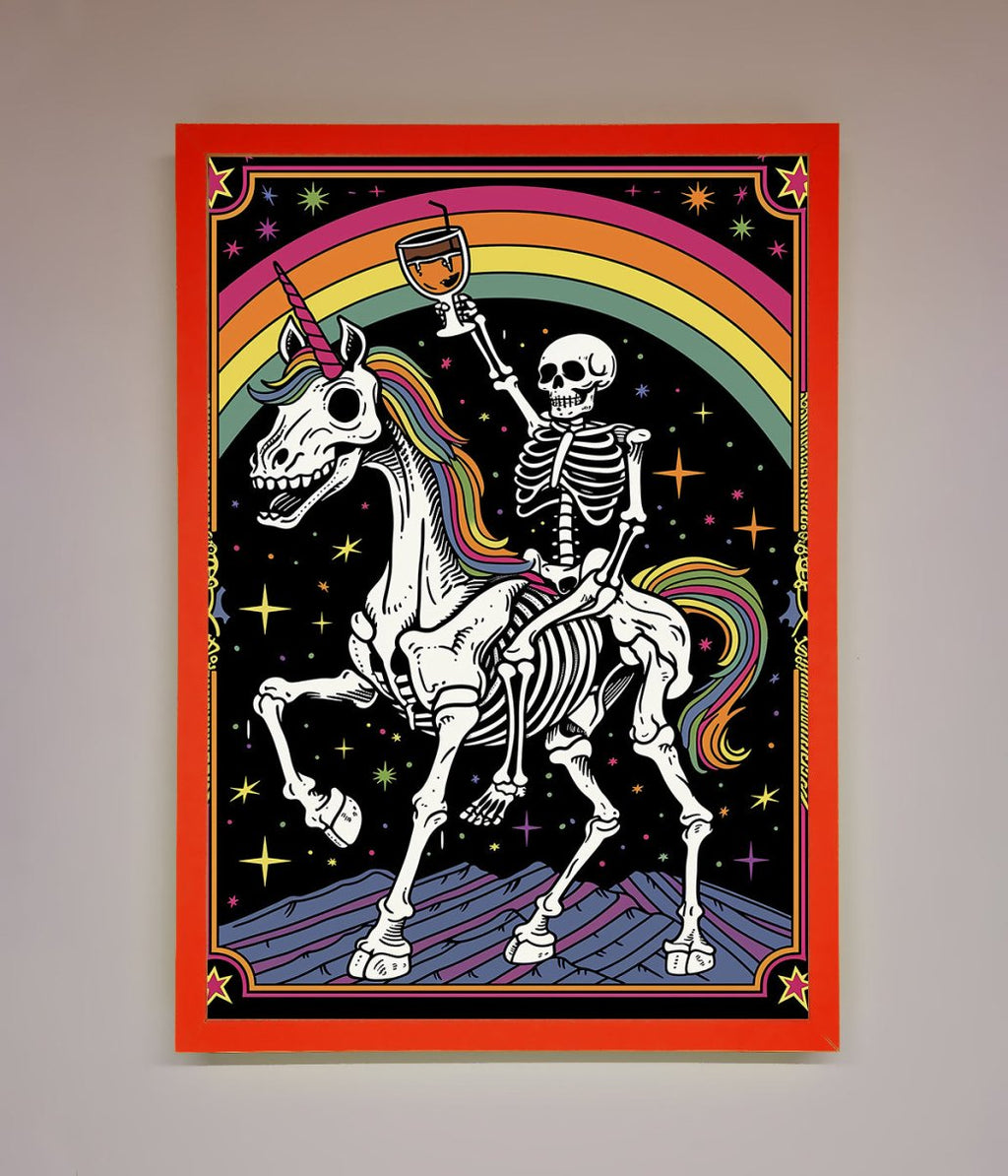 Rainbow Skeleton Framed Wall Art
