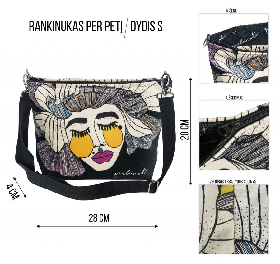 Artistic Crossbody Bag with Original Painting – Versatile & Durable by Garbanota at www.brixbailey.com