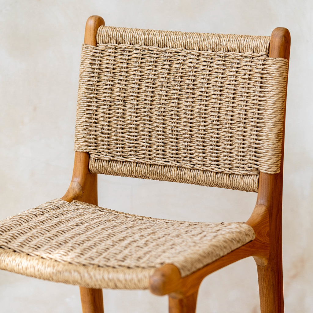 Zara Teak & Rattan Bar Stool (75cm Seat height)