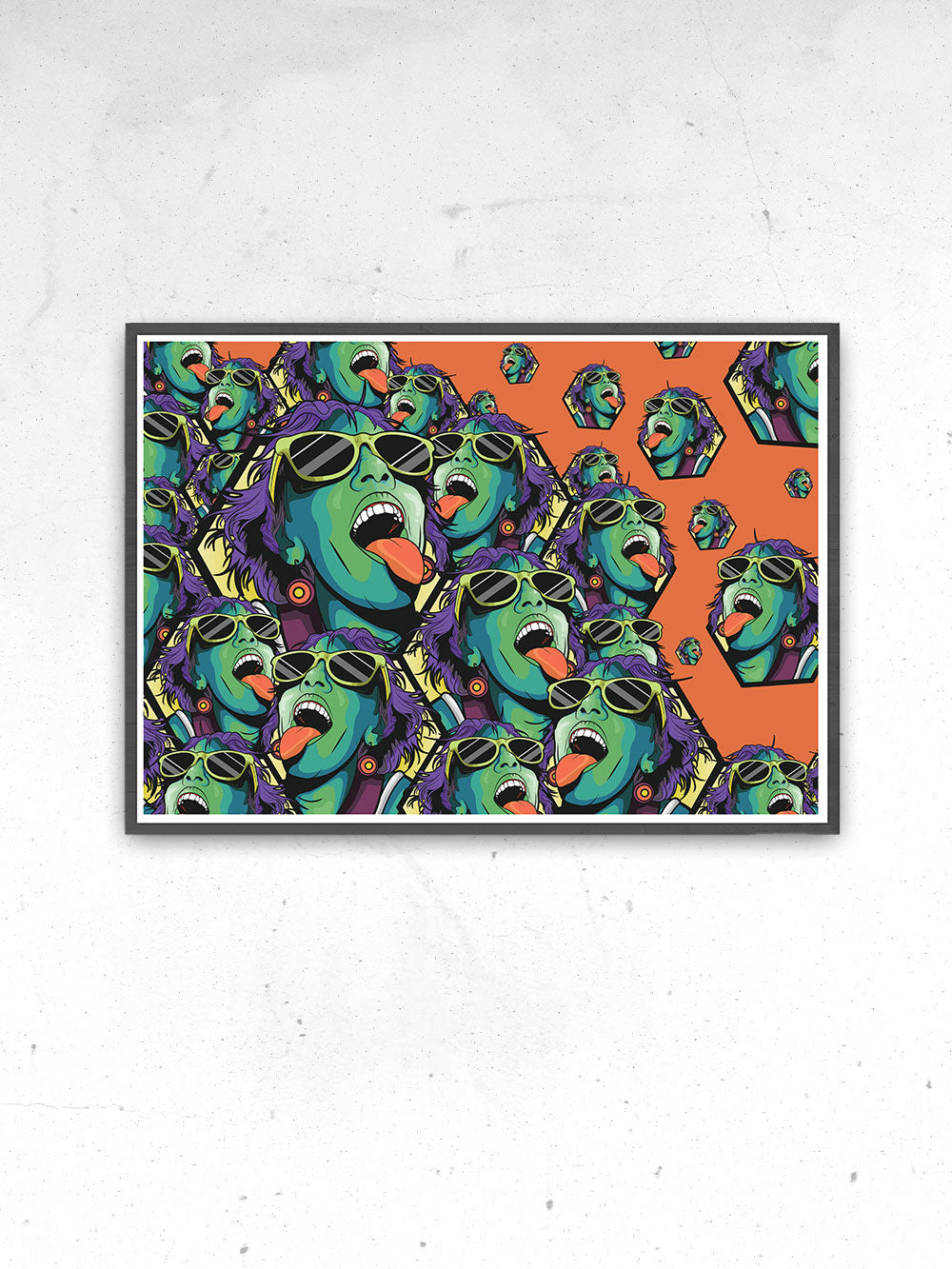 Rave Girl Orange Illustration Print