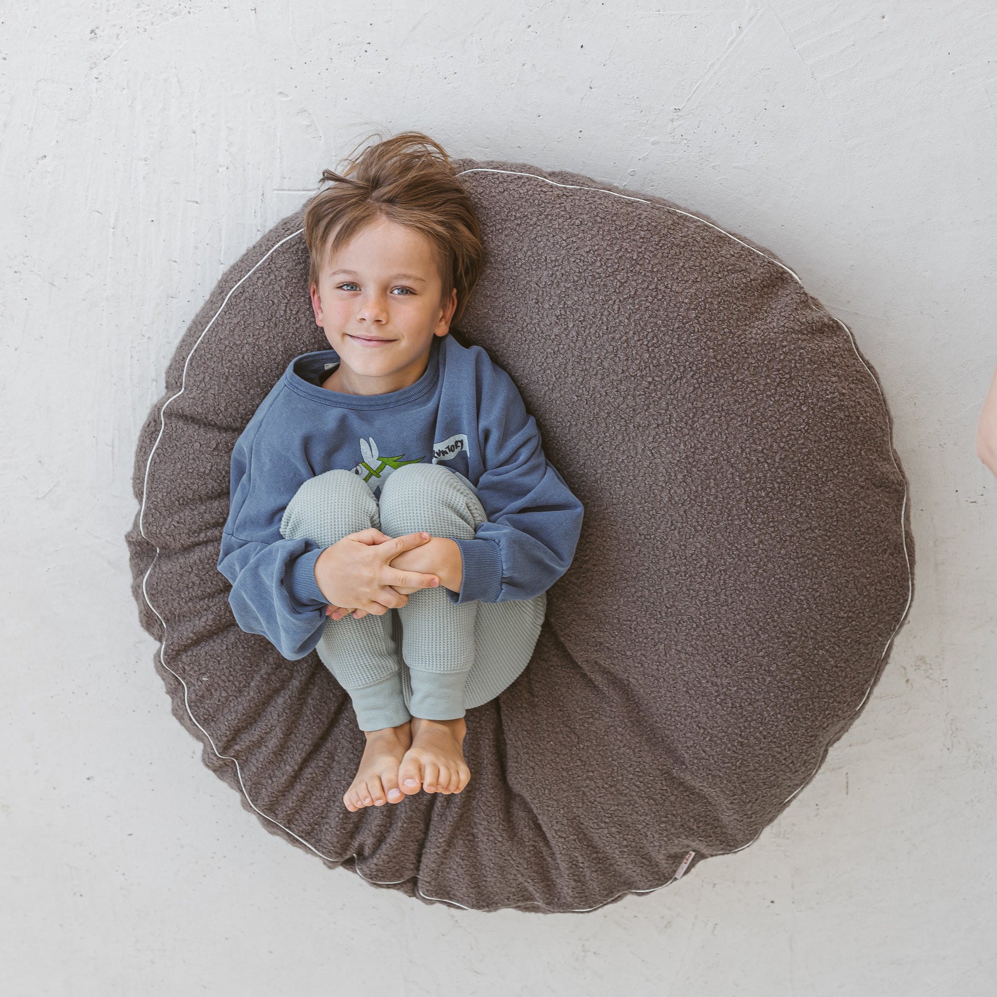 Boucle Floor Cushion for Kids in Grey