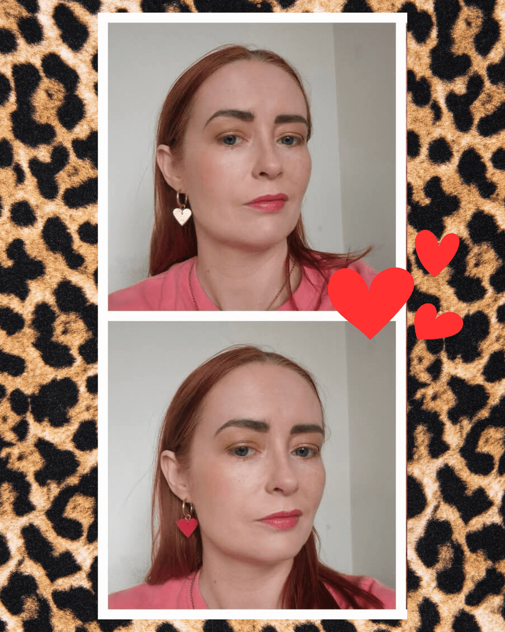 Red and gold mini heart cork charms