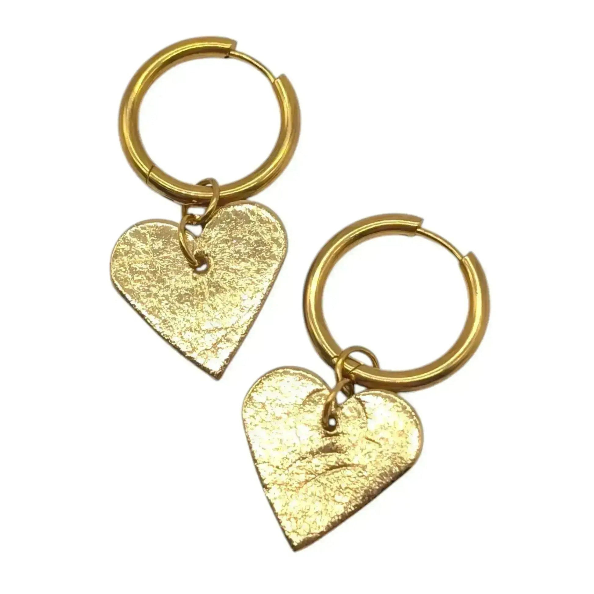 Red and gold mini heart cork charms