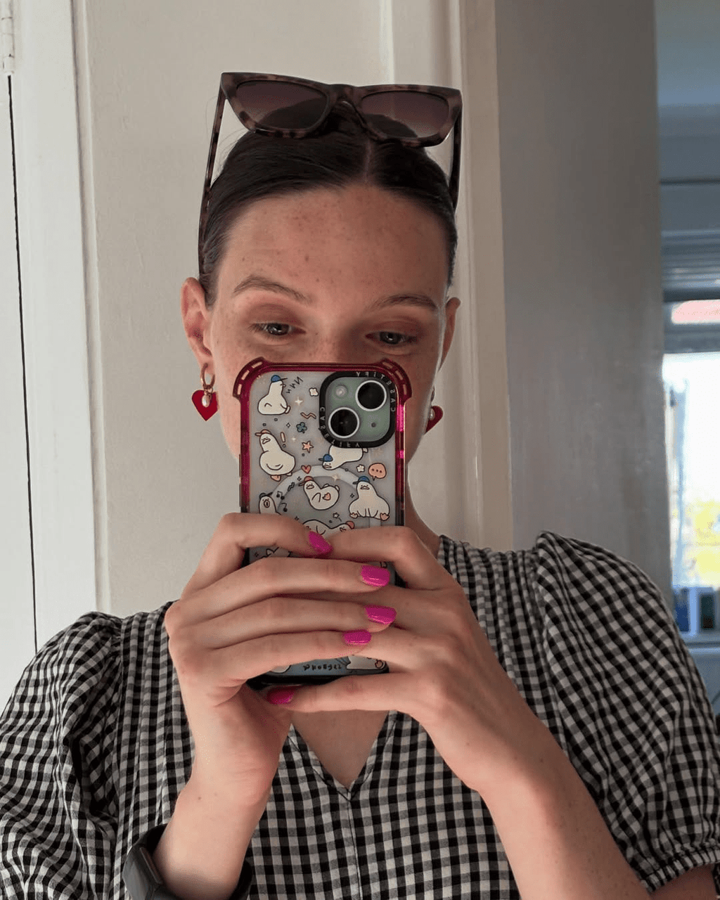 Red and leopard mini heart cork charms