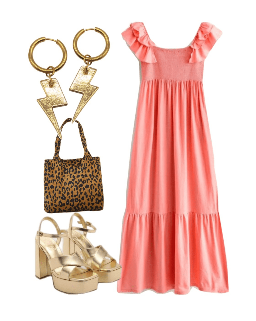 Red and Gold mini lightning bolt cork charms