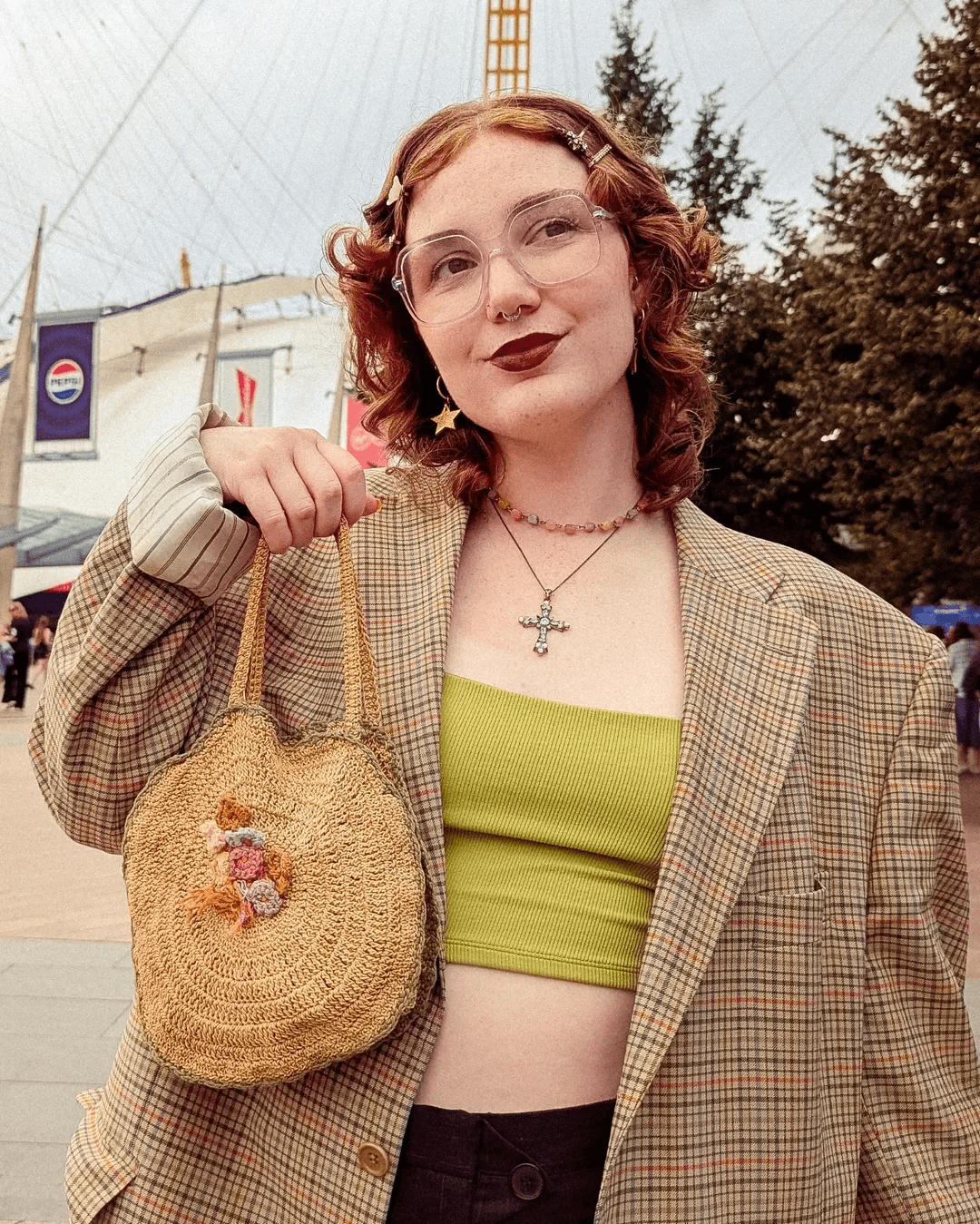 Gold and cheetah mini star cork charms