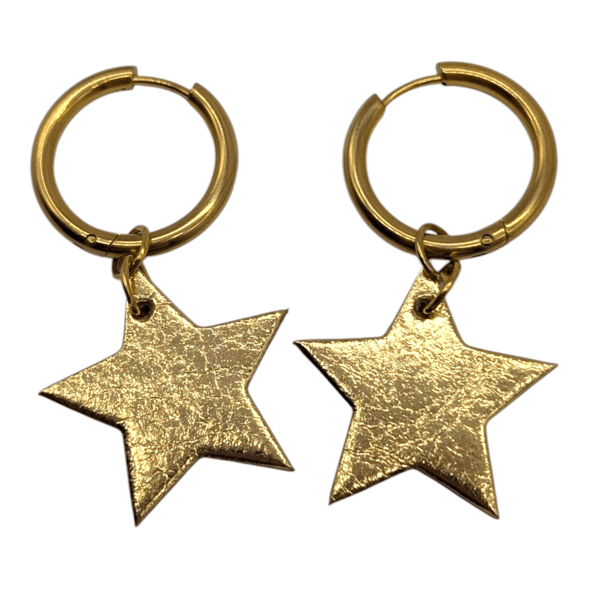 Red and gold mini star cork charms