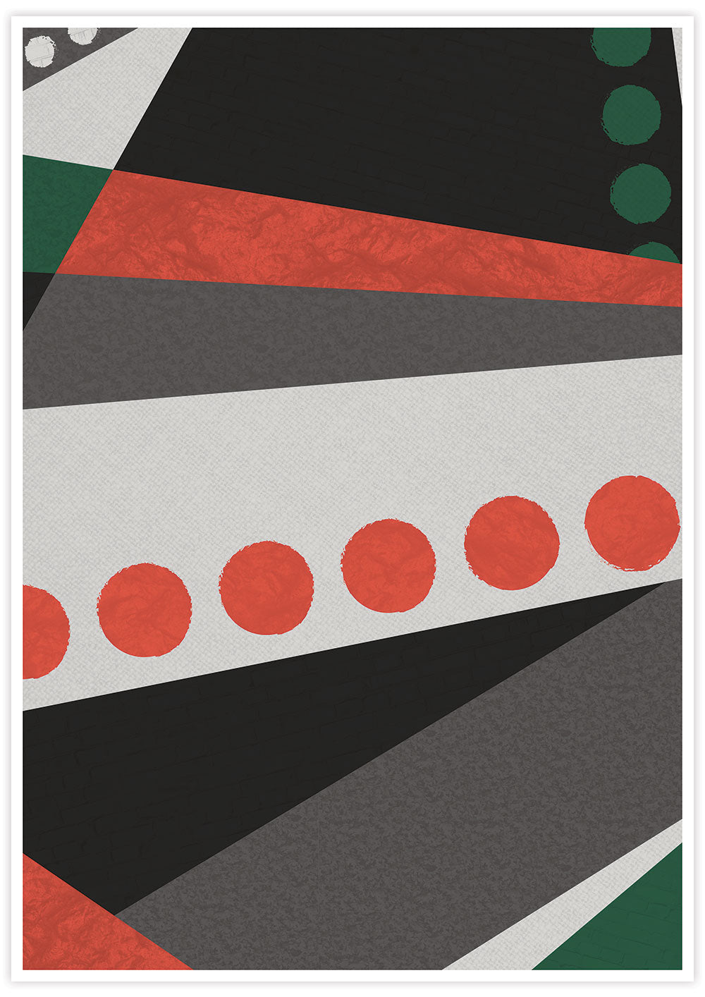 Red and Green Geometric Modern Print