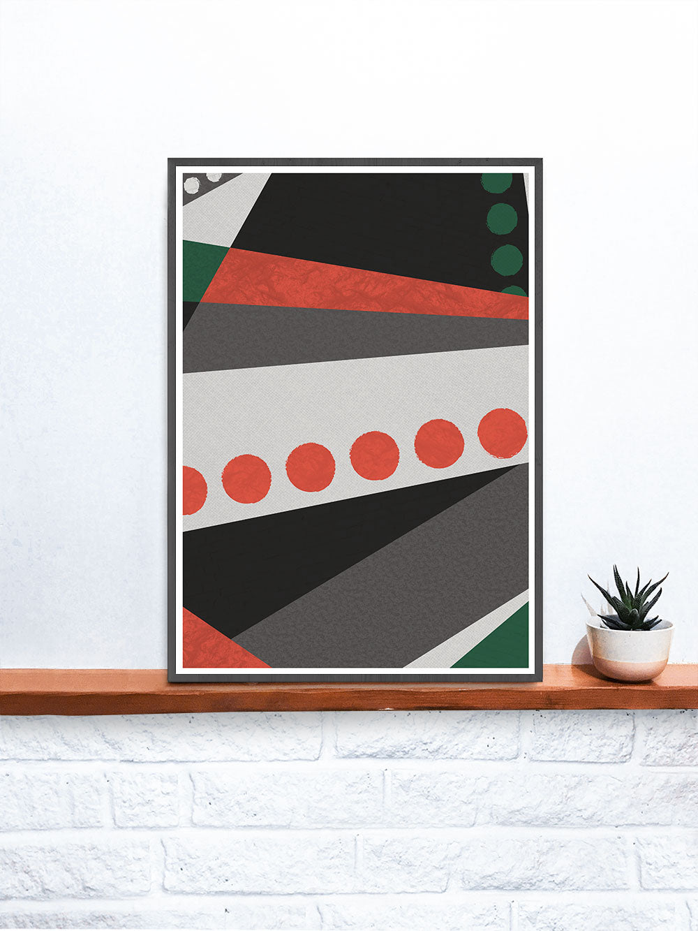 Red and Green Geometric Modern Print