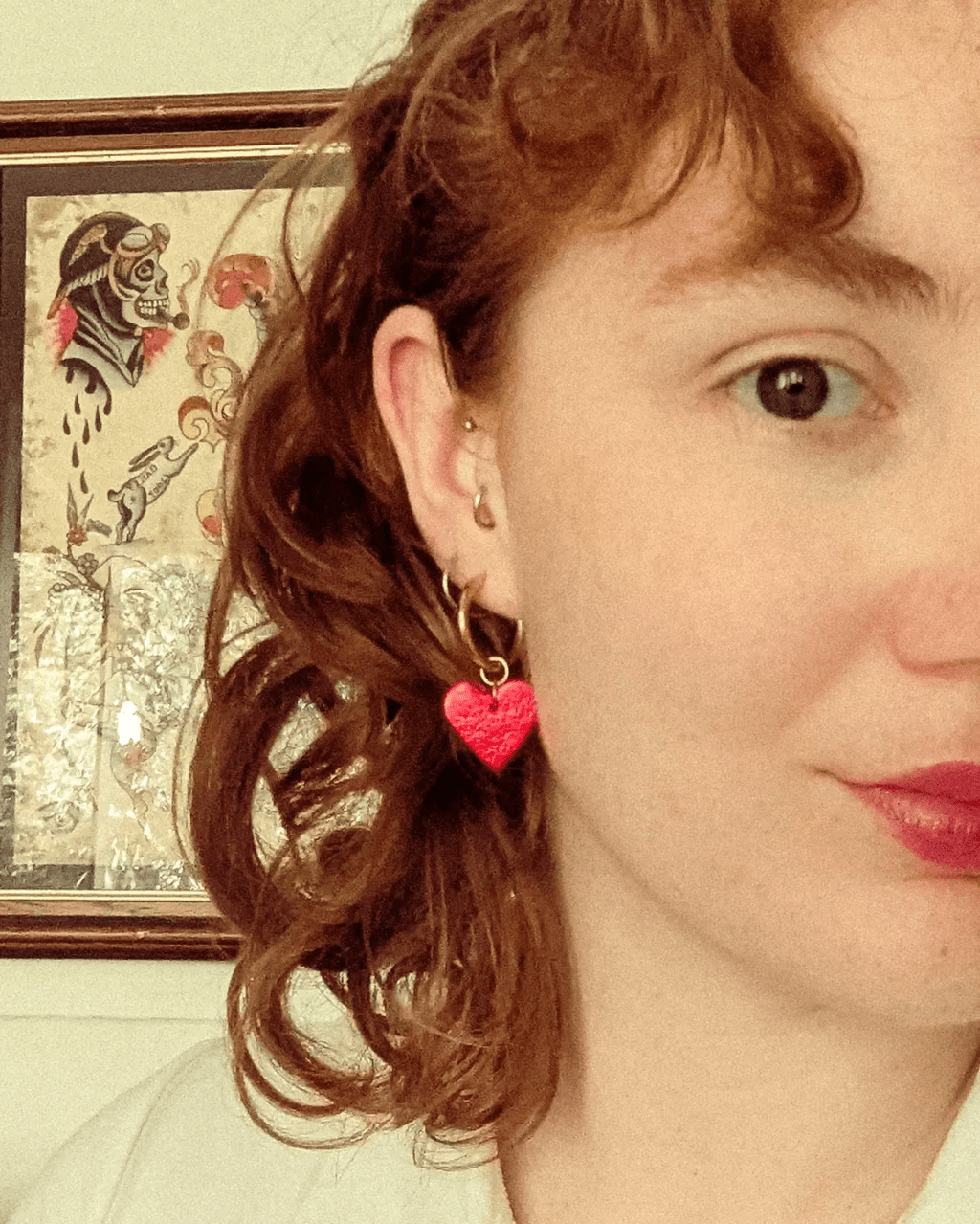 Red and leopard mini heart cork charms