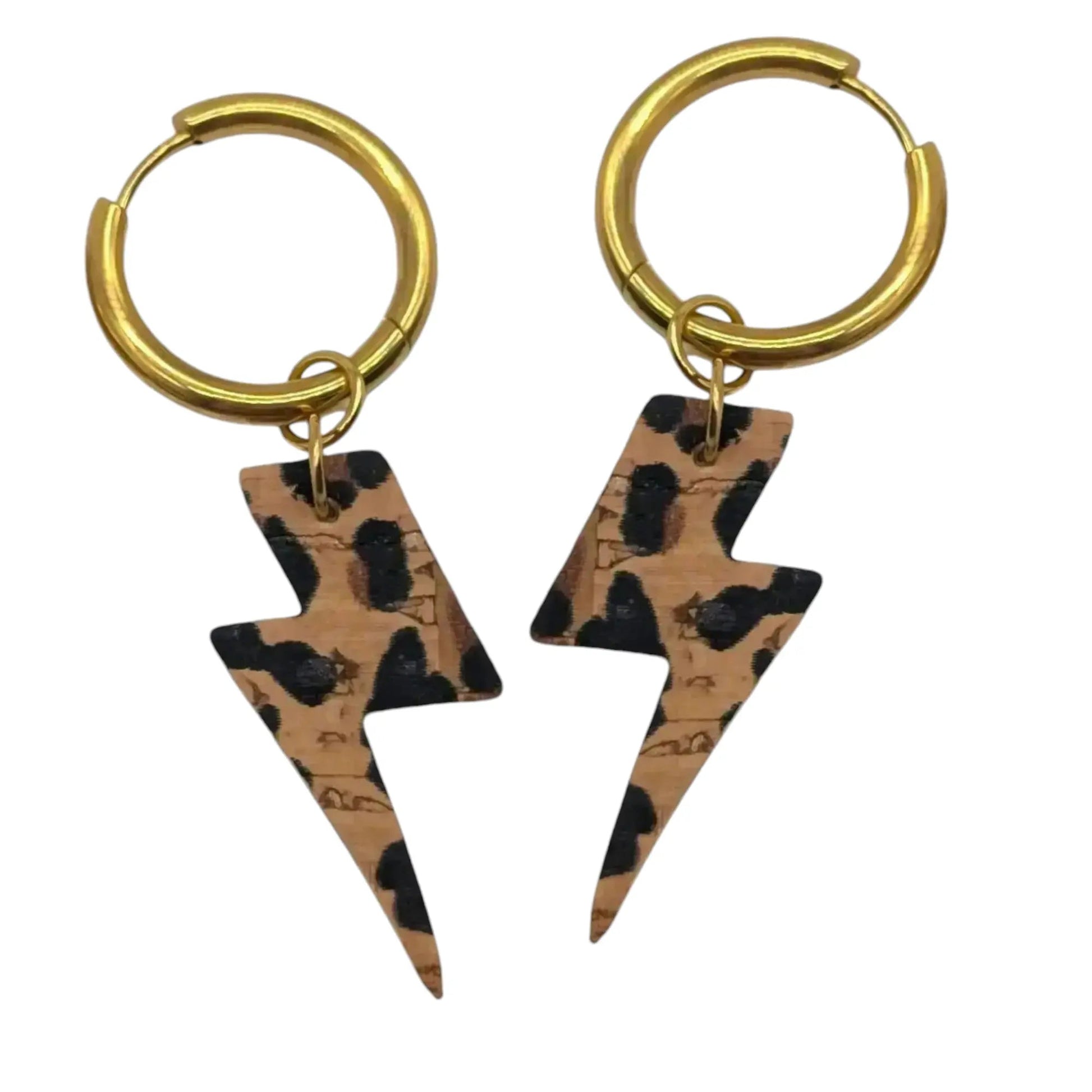 Red and leopard mini lightning bolt cork charms