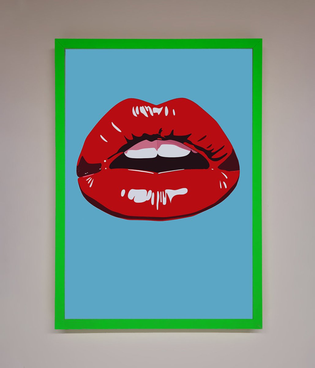 Red Lips Contemporary Framed Poster