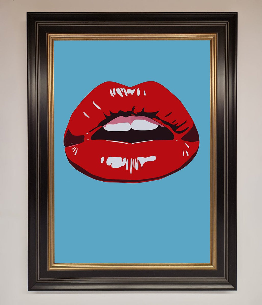Red Lips Contemporary Framed Poster