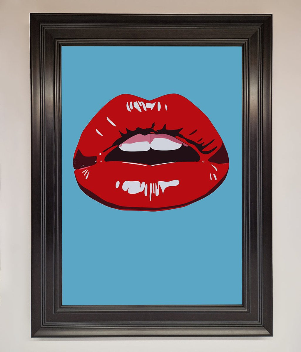 Red Lips Contemporary Framed Poster