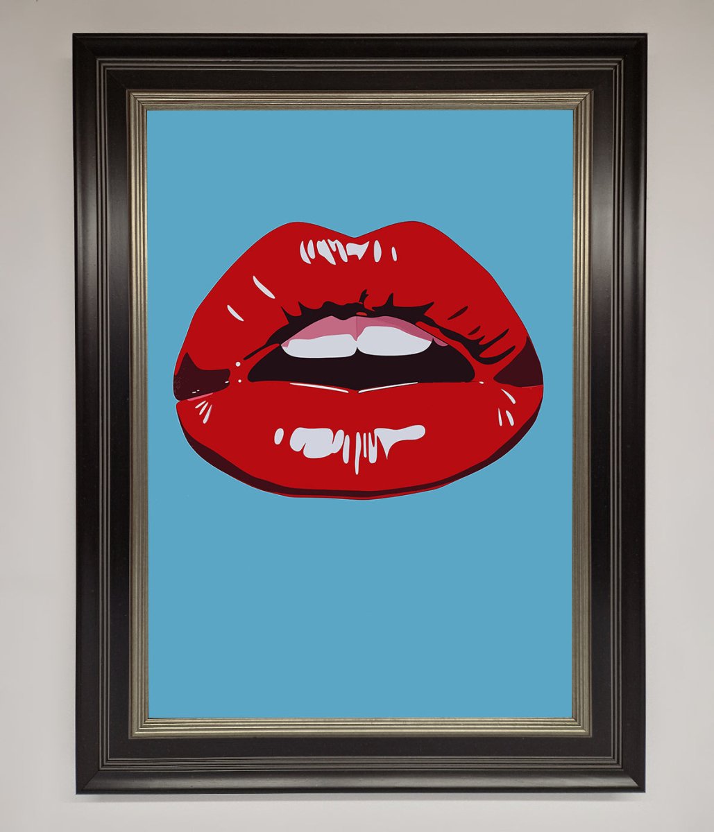 Red Lips Contemporary Framed Poster