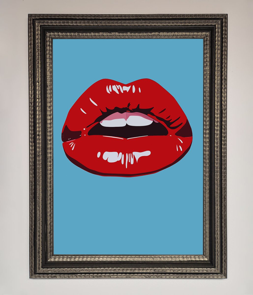 Red Lips Contemporary Framed Poster