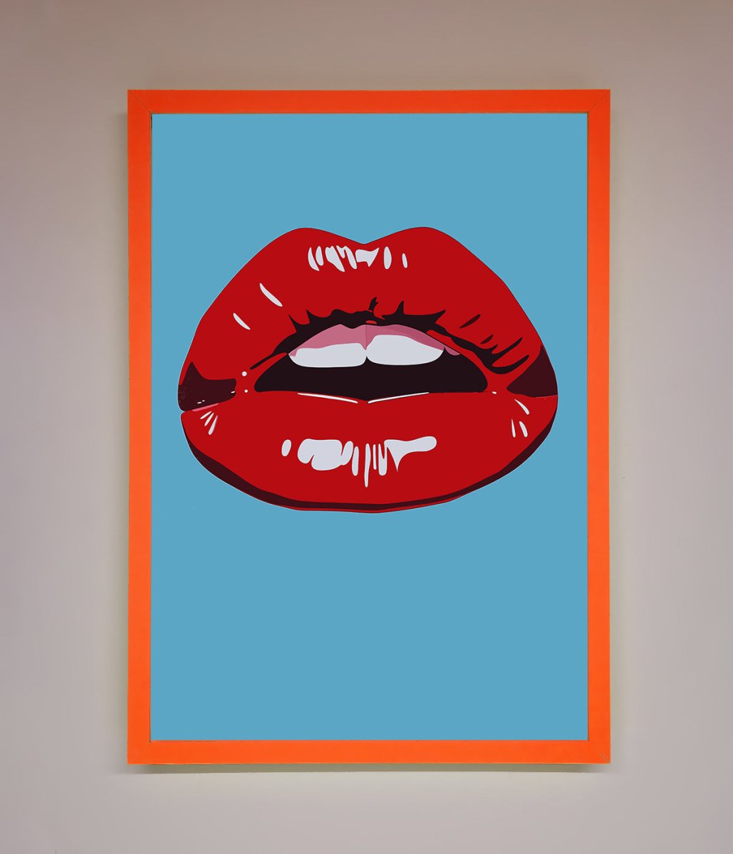 Red Lips Contemporary Framed Poster