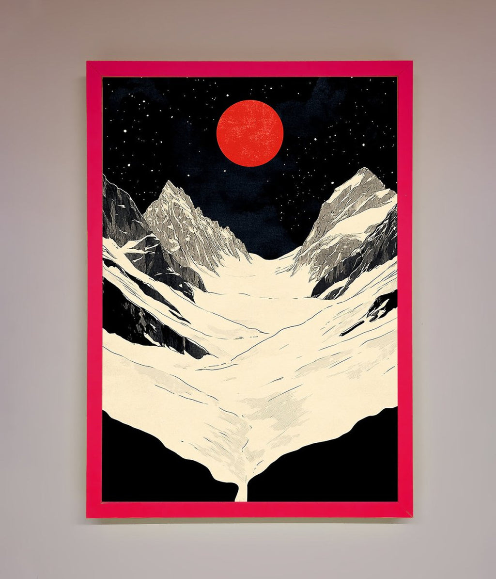 Red Moon On The Planet Framed Poster