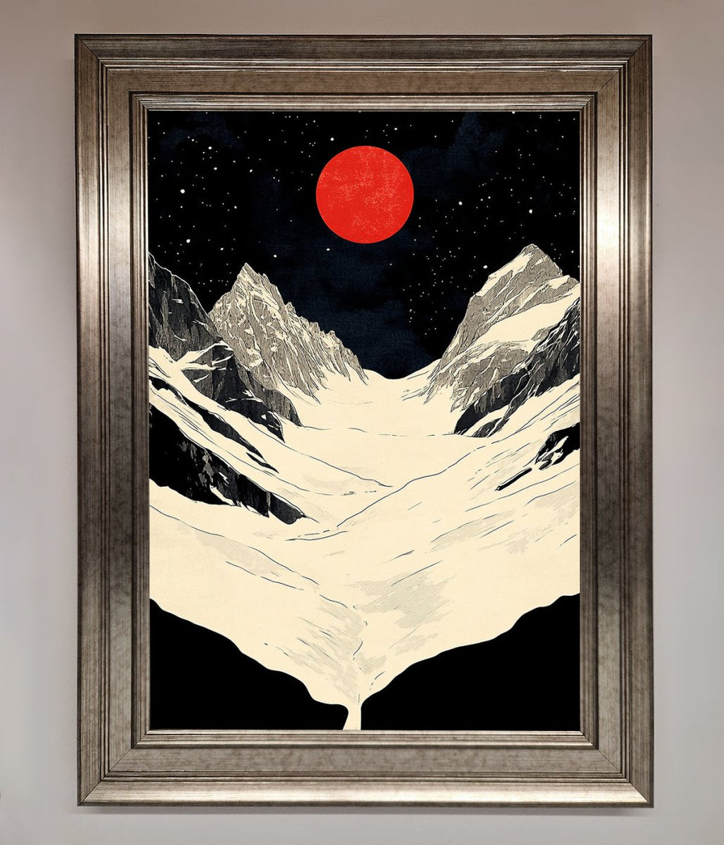 Red Moon On The Planet Framed Poster