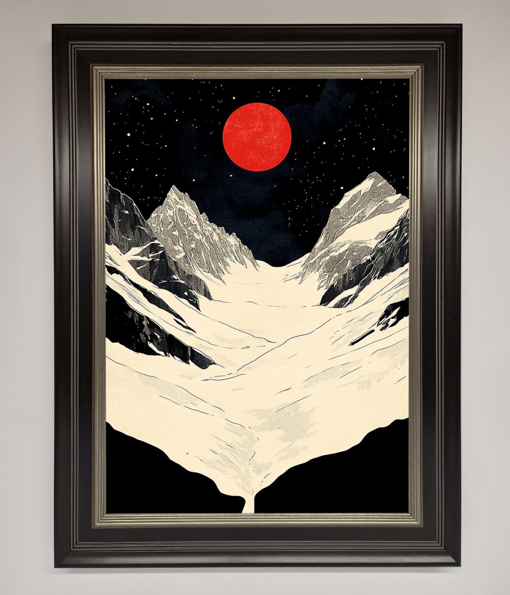 Red Moon On The Planet Framed Poster