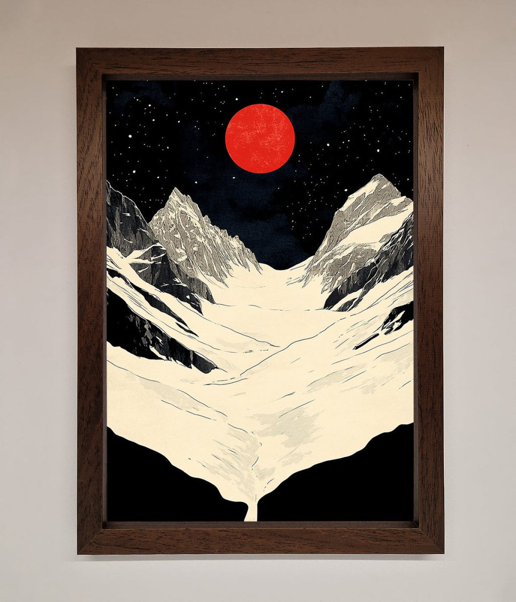 Red Moon On The Planet Framed Poster