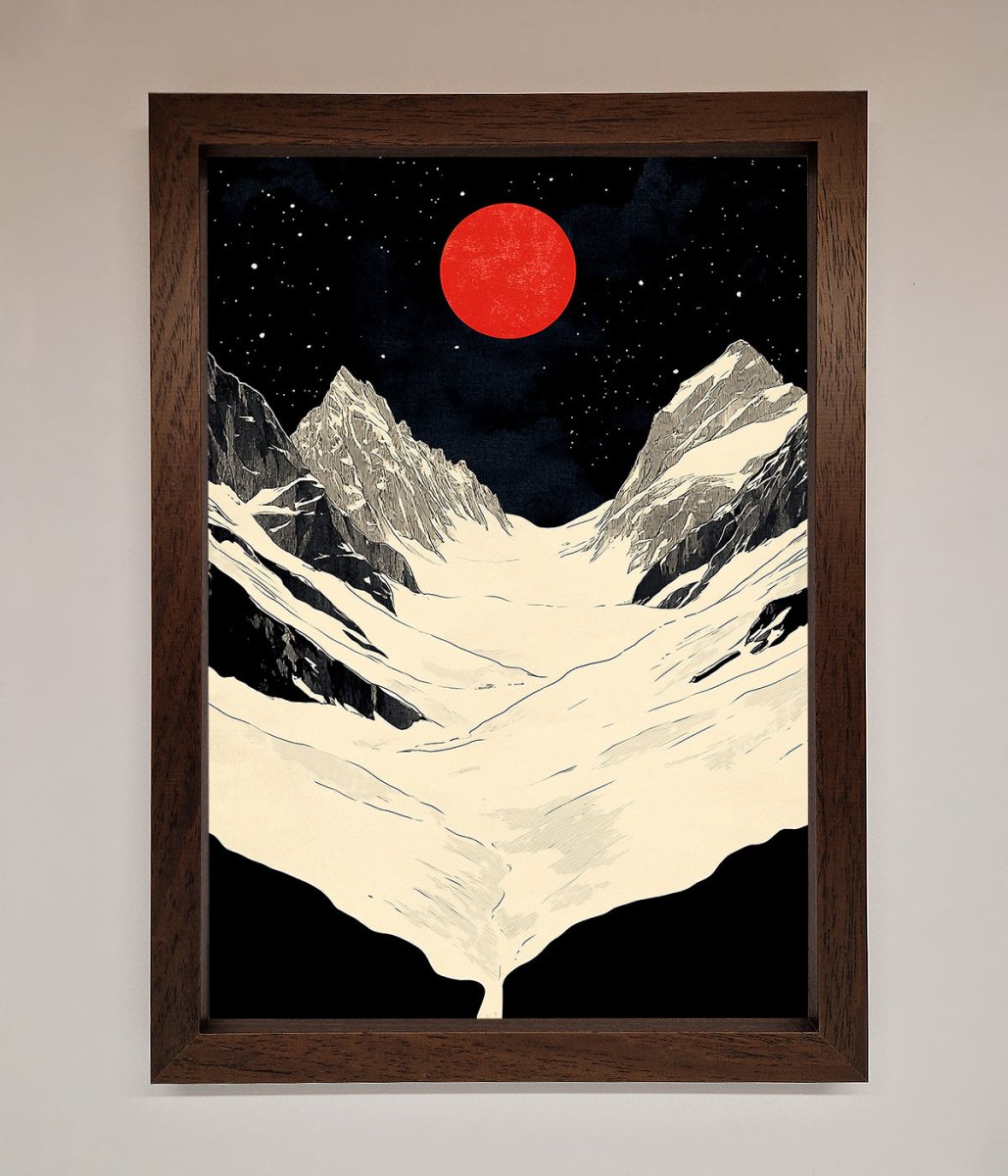 Red Moon On The Planet Framed Poster