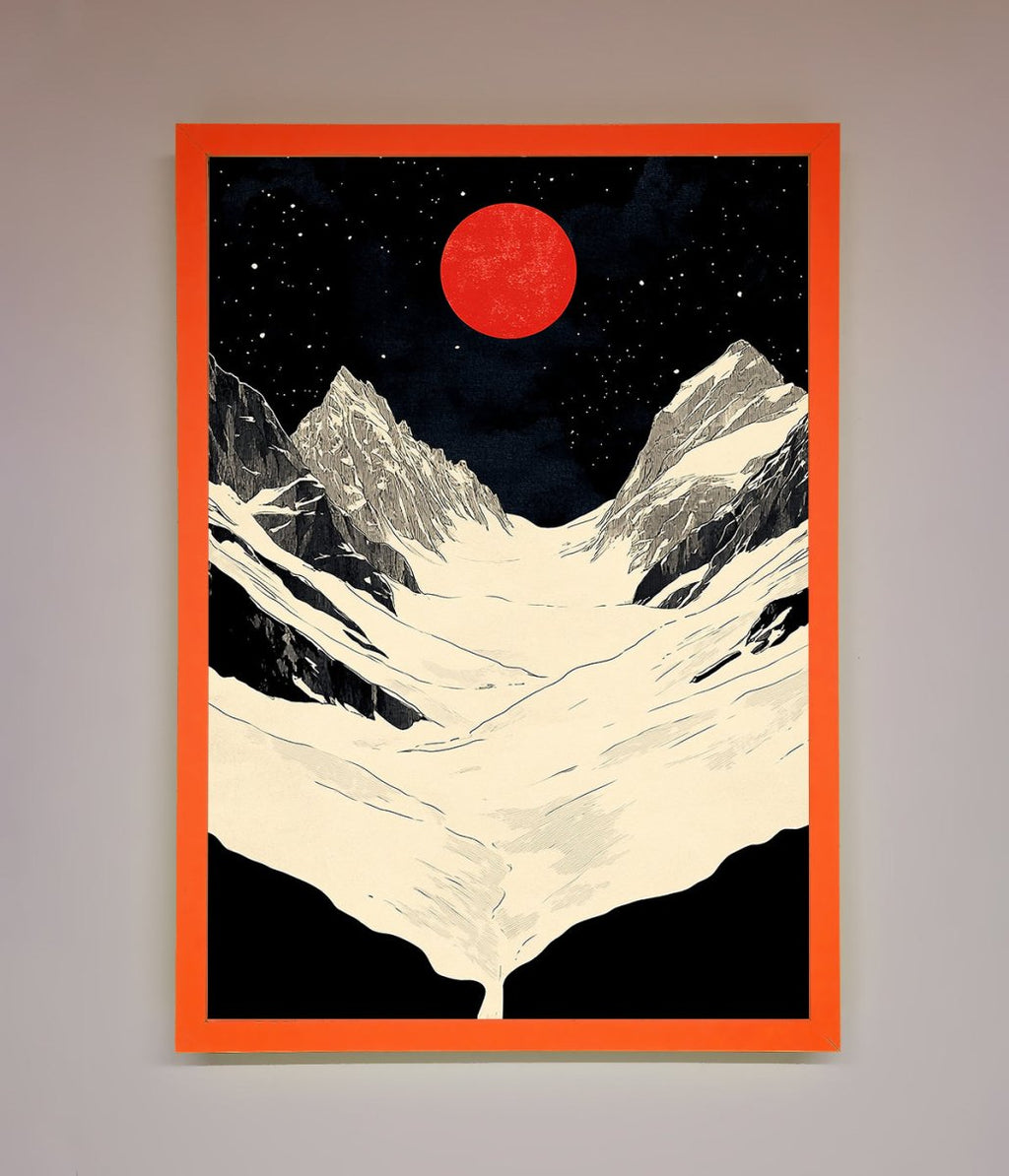 Red Moon On The Planet Framed Poster