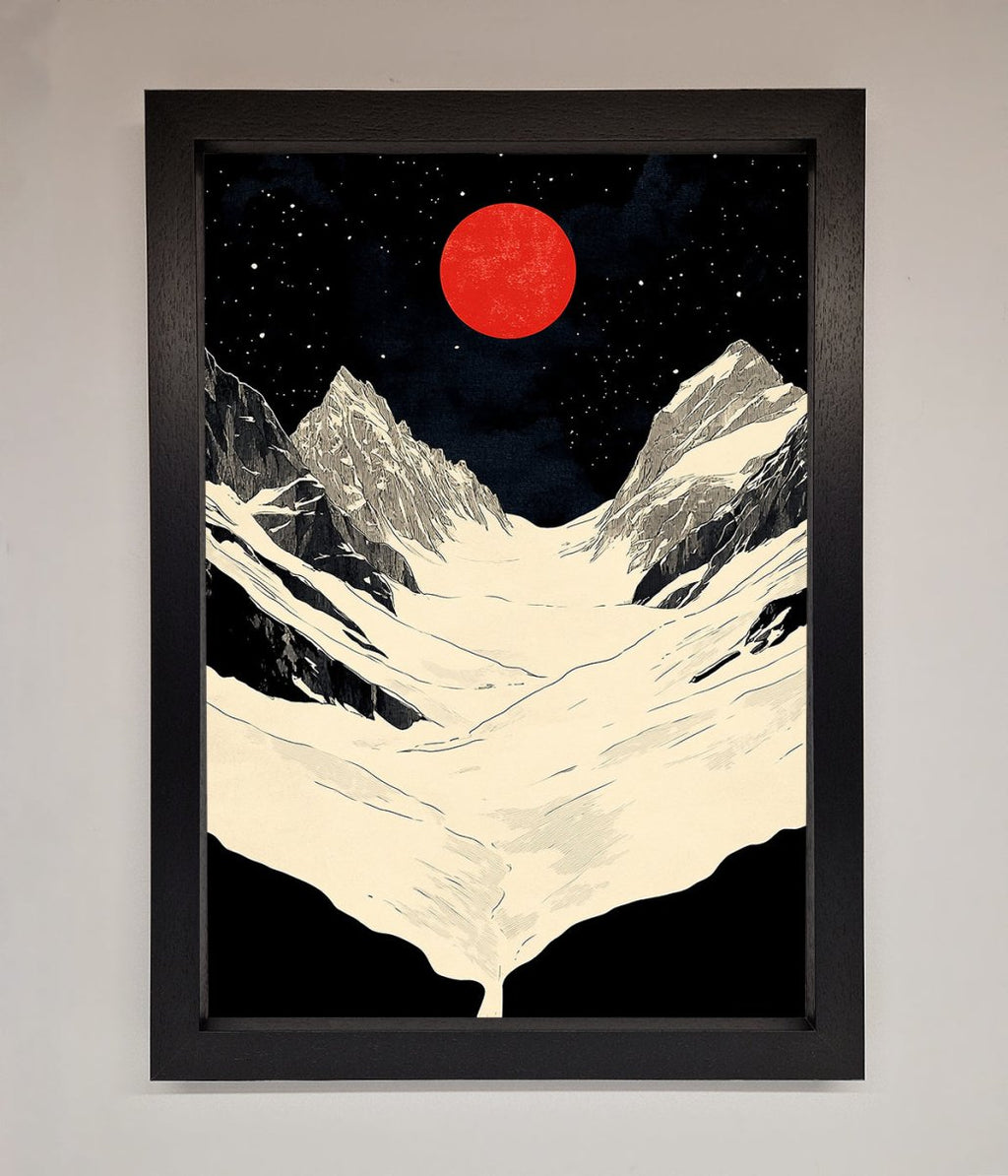 Red Moon On The Planet Framed Poster