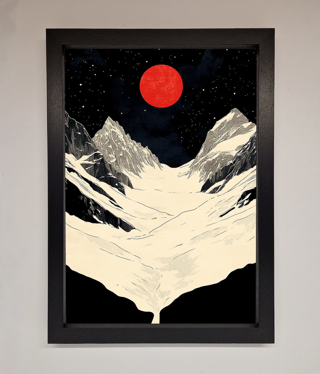 Red Moon On The Planet Framed Poster
