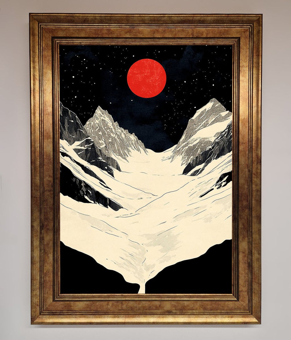 Red Moon On The Planet Framed Poster