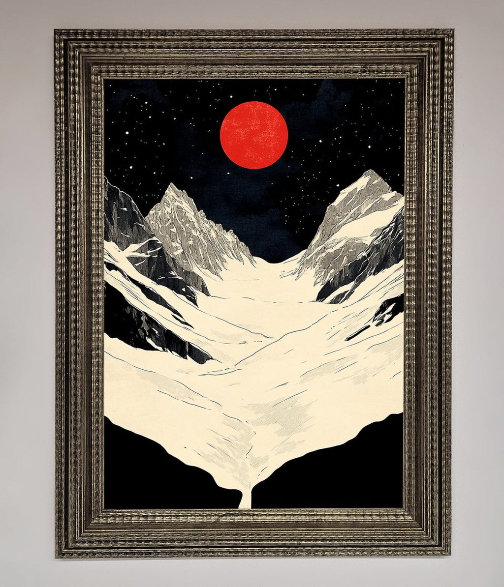 Red Moon On The Planet Framed Poster