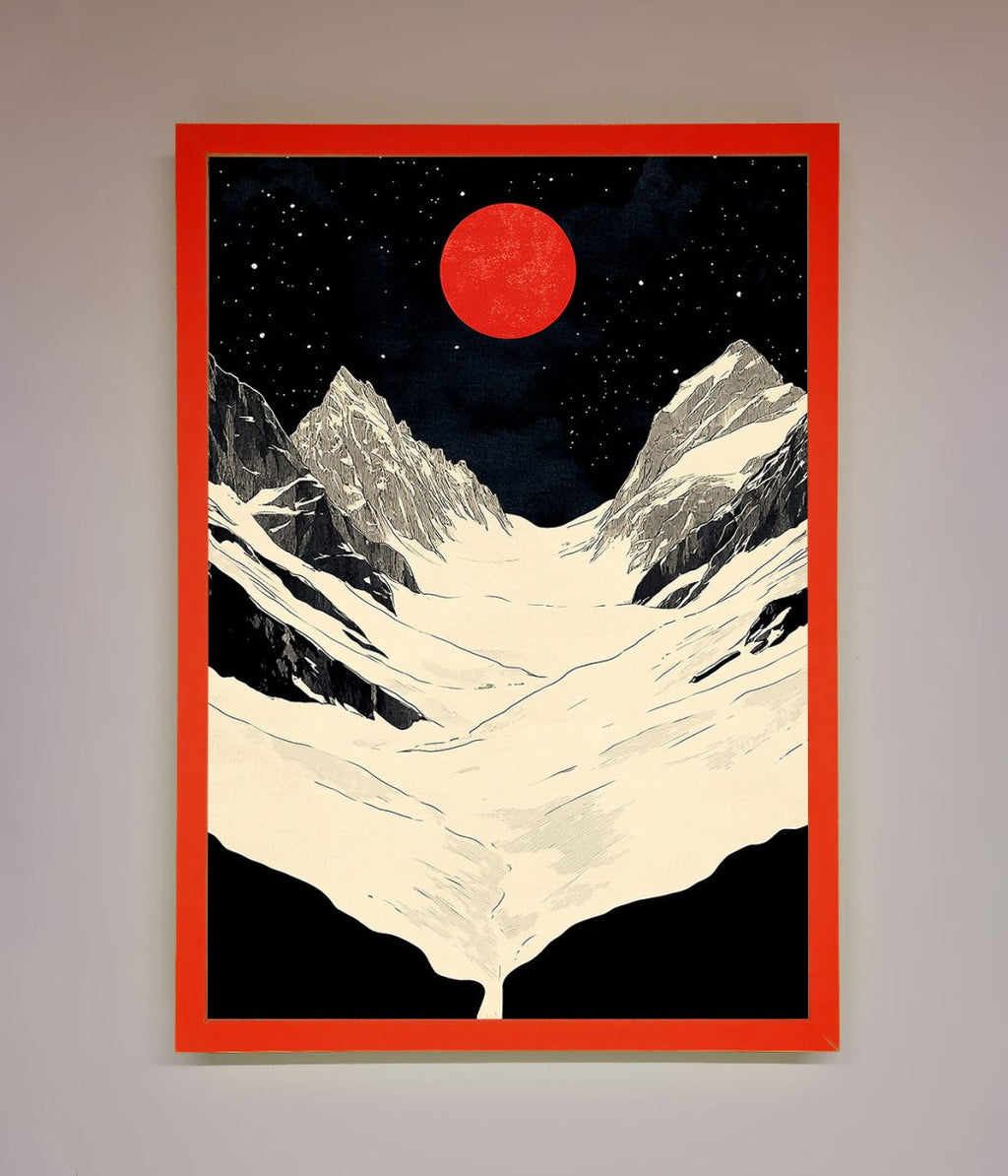 Red Moon On The Planet Framed Poster
