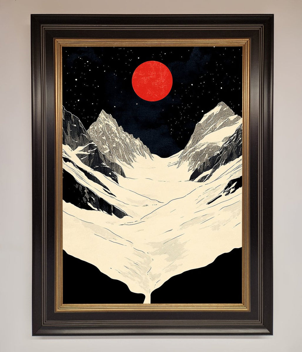 Red Moon On The Planet Framed Poster