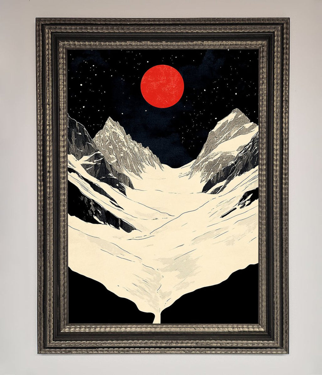 Red Moon On The Planet Framed Poster