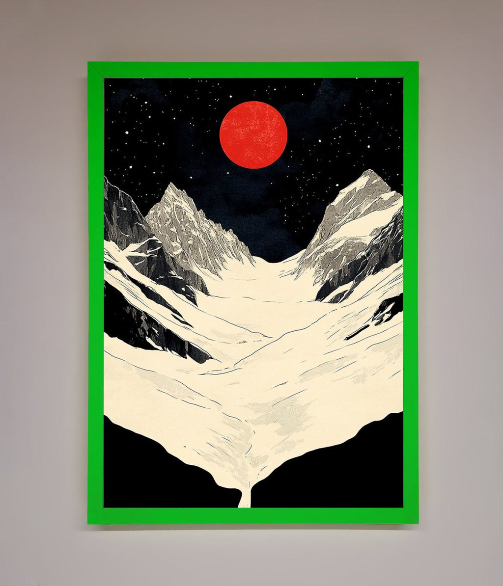 Red Moon On The Planet Framed Poster