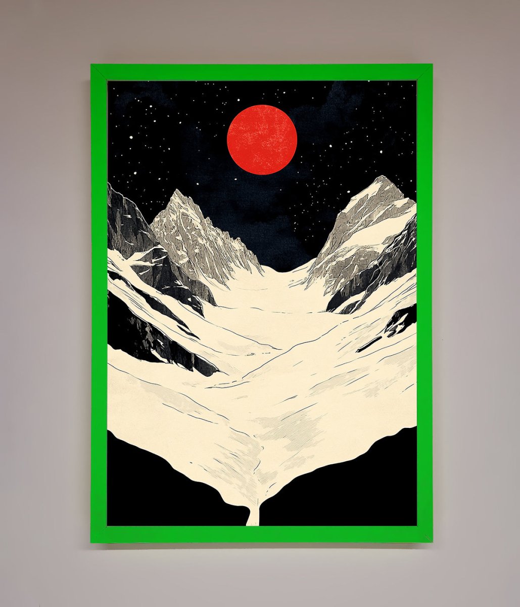 Red Moon On The Planet Framed Poster