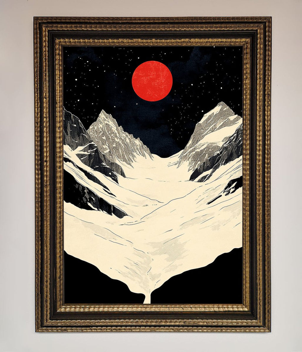 Red Moon On The Planet Framed Poster