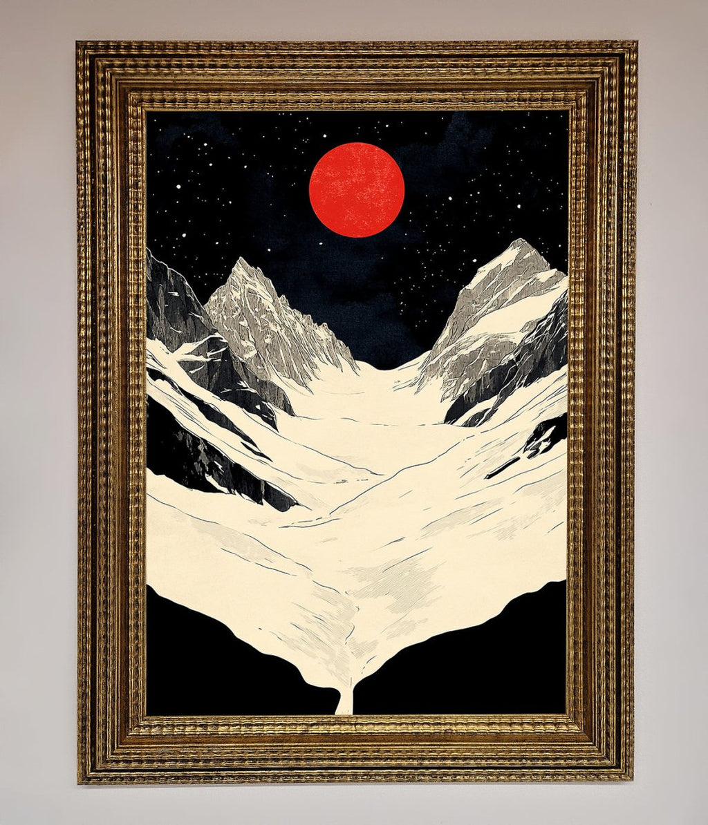 Red Moon On The Planet Framed Poster