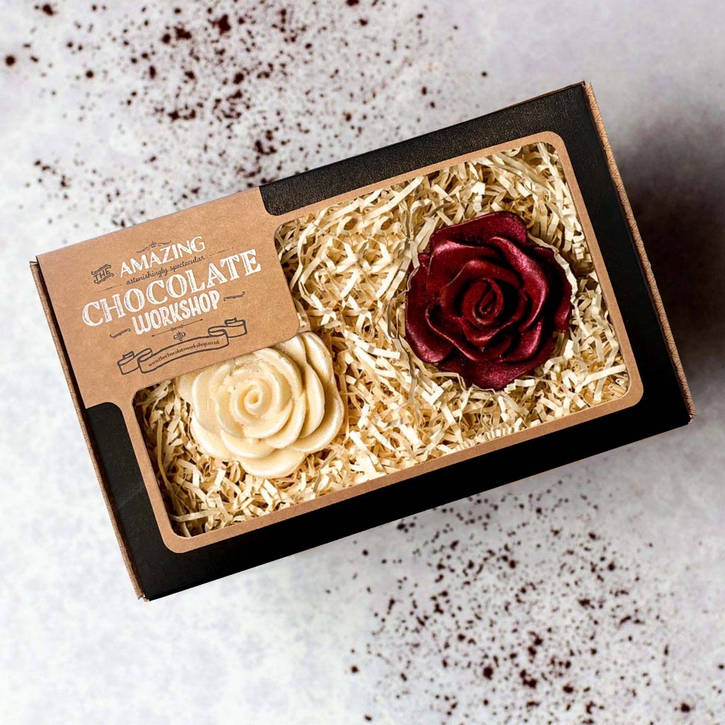 White & Red Roses Gift Box