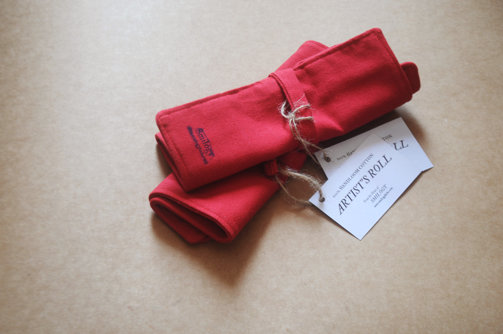 Handloom Cotton Artist Roll in Ruby Red