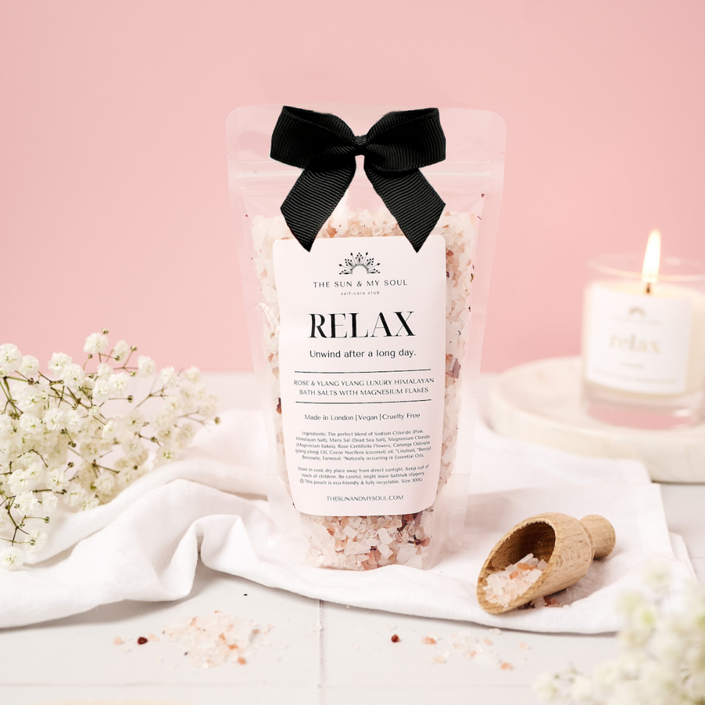 Rose and Ylang Ylang Himalayan Bath Salts Relaxing Luxury Soak